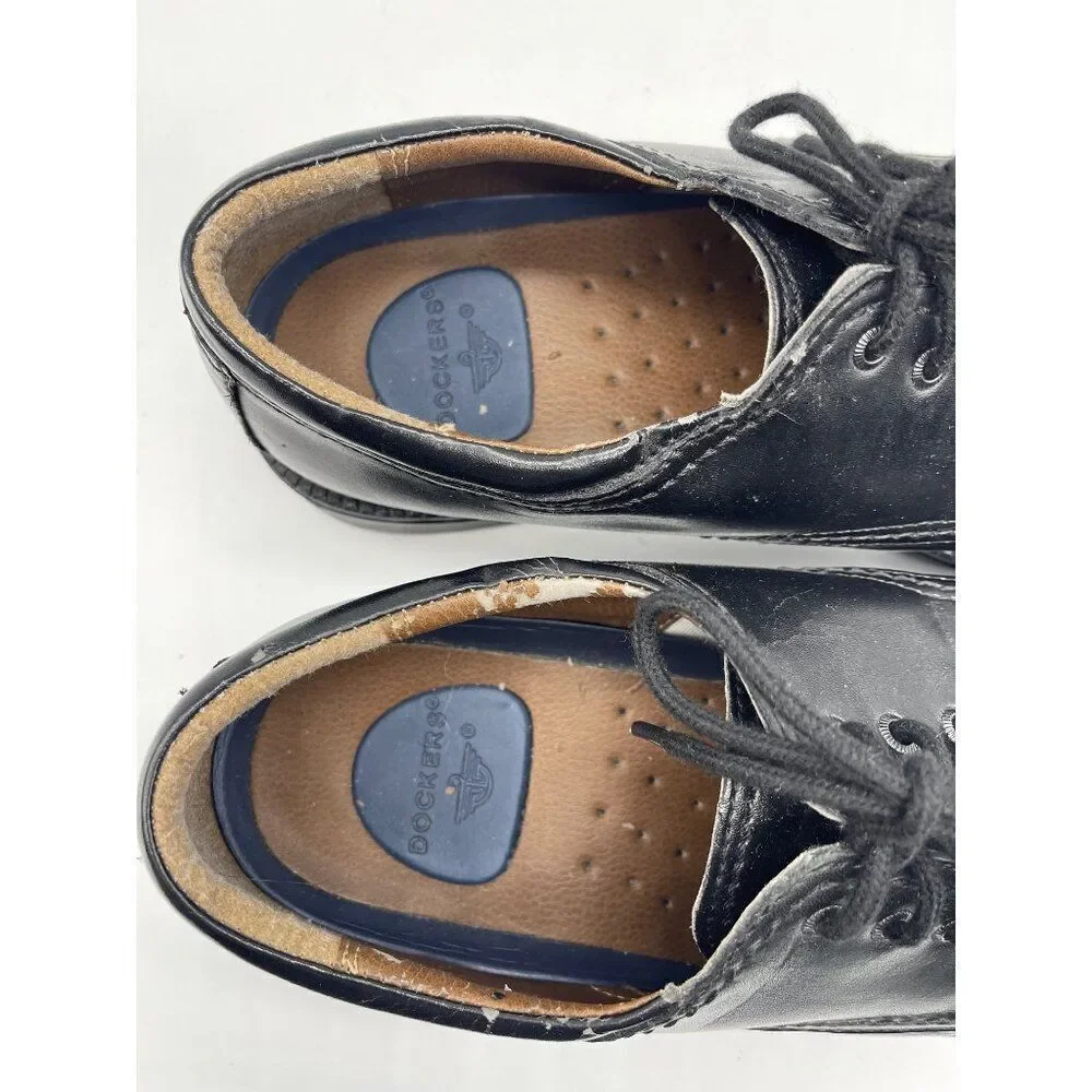 Dockers Black Leather Lace-Up Dress Shoes Size 9.5 M